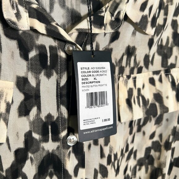 Adrianna Papell Draping Front Tie Long-sleeve Blouse XL - Picture 7 of 7